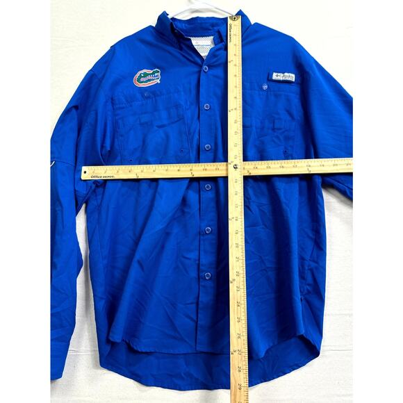 Columbia PFG Shirt Mens Small Blue Florida Gators Football Long Sleeve Button Up - Picture 8 of 10